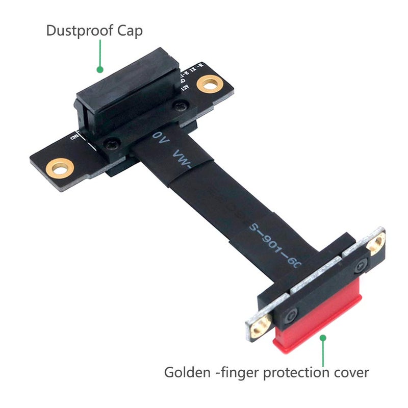 Mustpoint High Quality PCI-e PCI Express 36Pin 1X Extension Cable (Dual Vertical 90 Degrees Direction) - Image 4